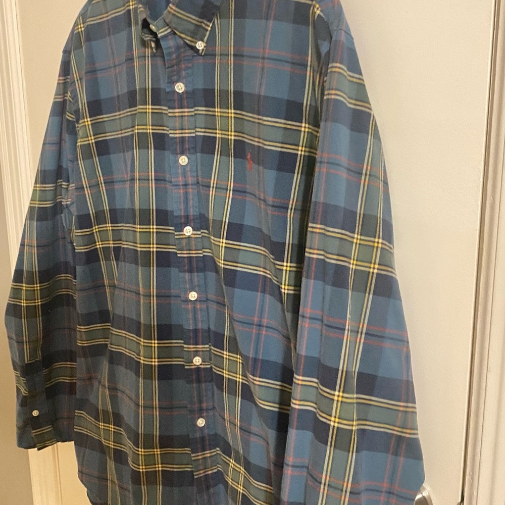 Ralph Lauren Blue and Yellow Plaid Shirt